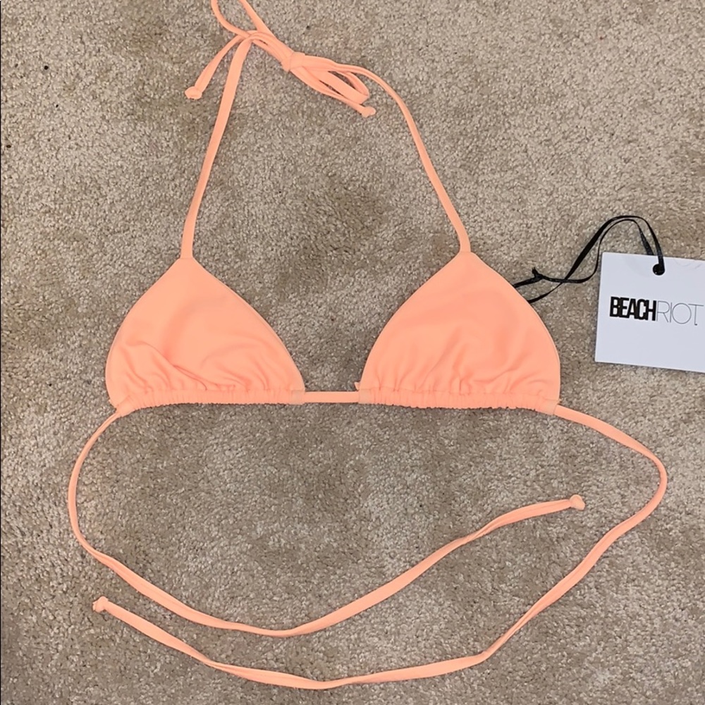 Beach Riot Neon Peach Triangle bikini